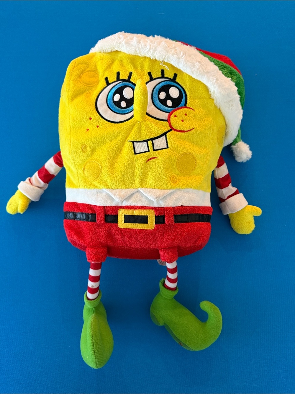 Macy's SpongeBob Holiday Elf Plush - Yellow, Red & Green
